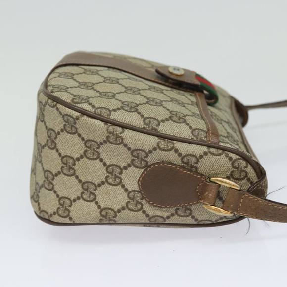 GUCCI GG Supreme Web Sherry Line Shoulder Bag PVC Beige 89 02 032 Auth 81158 - Picture 4 of 16